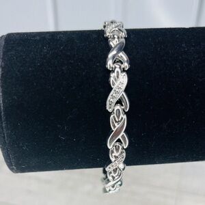 Silver tone with X bracelet